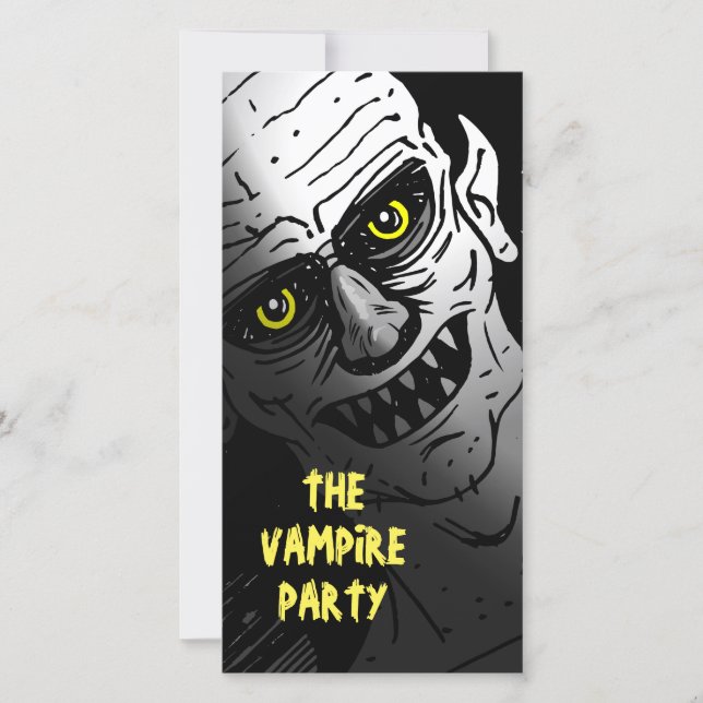 Vampyrfest Halloween-inbjudan (Framsida)