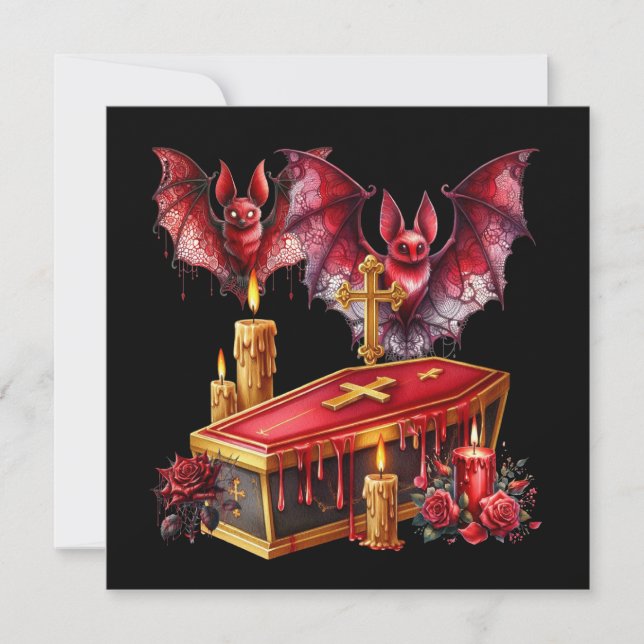 Vampyrfladdermöss Inbjudningar (Framsida)