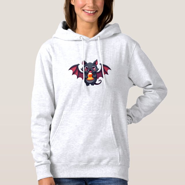 Vampyrfladdermus med godis � Söt Halloween T-shirt (Framsida)
