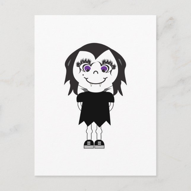 Vampyrflicka i helfigur vykort (Framsida)