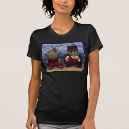 Vampyrkatten kopplar ihop gotisk t-shirt