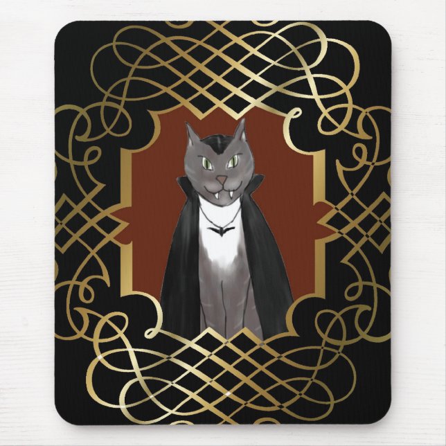Vampyrkattungeporträtt Mousepad Musmatta (Framsidan)