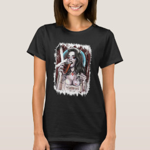Vampyrkostym för kvinna gotisk Halloween sjuksköte T Shirt