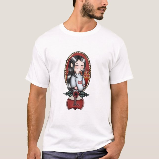 vampyrporträtt med flammor t shirt (Framsida)