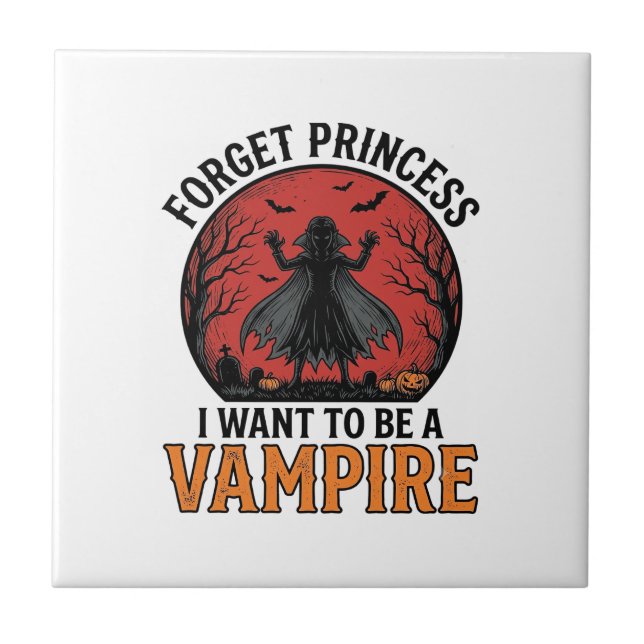 Vampyrprinsessa skjorta spöklik retro Halloween De Kakelplatta (Framsidan)