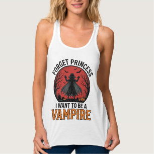 Vampyrprinsessa skjorta spöklik retro Halloween-de Linne Med Racerback