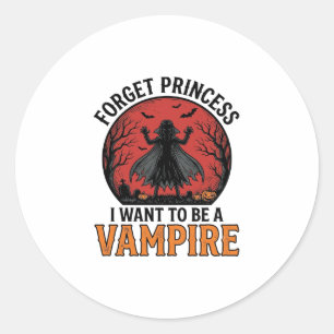 Vampyrprinsessa Tröja Skum Retro Halloween Desi Runt Klistermärke