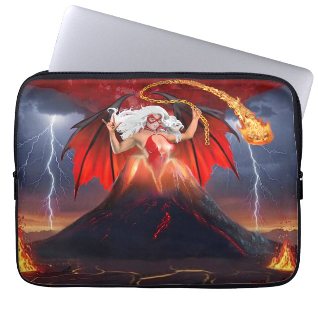 Vampyrrebellflicka:  Vulkanutbrott Laptop Fodral (Framsidan)