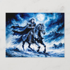 Vampyrriddaren rider genom stormig natt vykort