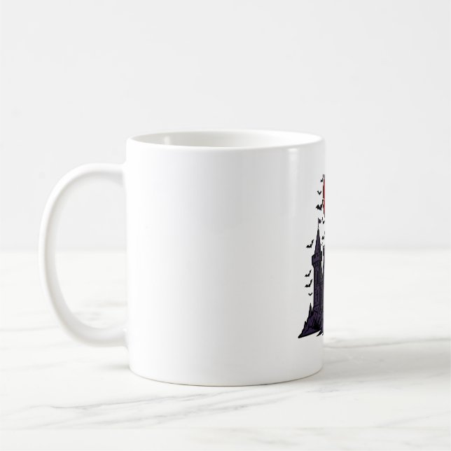 Vampyrslott gotisk månljuskonst kaffemugg (Vänster)