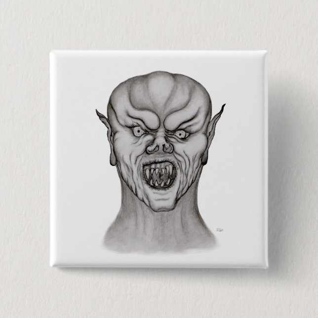 Vampyrsvart och vit design knapp (Framsida)