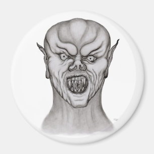 Vampyrsvart och vit design magnet