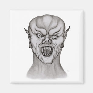 Vampyrsvart och vit design magnet