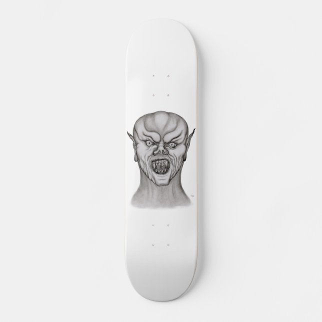 Vampyrsvart och vit design old school skateboard bräda 21,6 cm (Framsida)