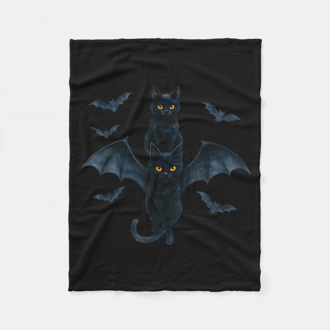 Vamre Cat With Bat Wings _ Cute Soky Halloween Des Fleecefilt (Framsidan)