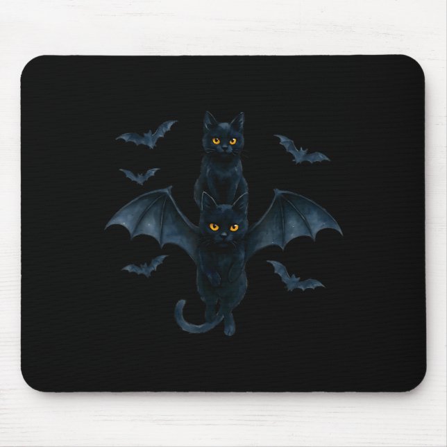 Vamre Cat With Bat Wings _ Cute Soky Halloween Des Musmatta (Framsidan)