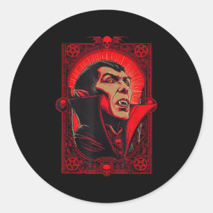 Vamre Dracula Gothic Horror Art-halloween Vamre F Runt Klistermärke