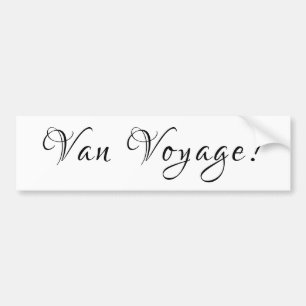 Van campers glamping bon voyage = van voyage road bildekal