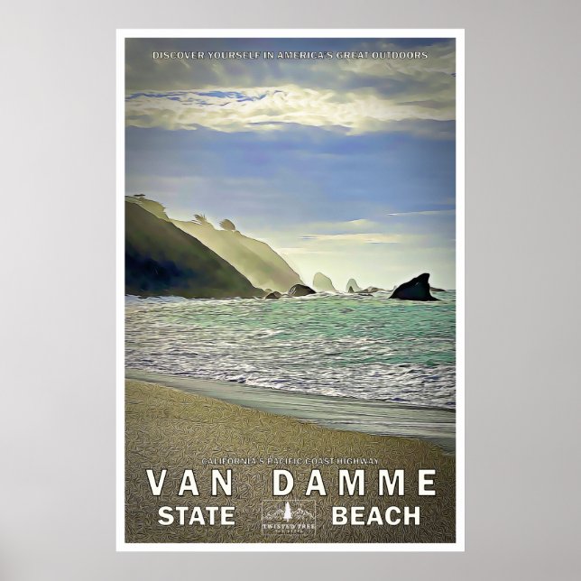Van Damme State Beach Travel Poster 02 (Framsidan)