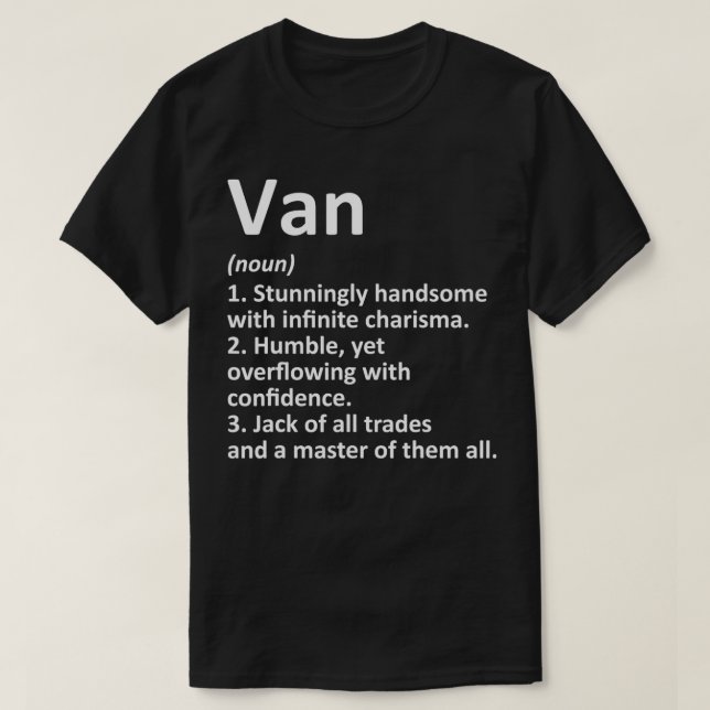 VAN Definition Personlig Namn Funny Birthday Gi T Shirt (Design framsida)