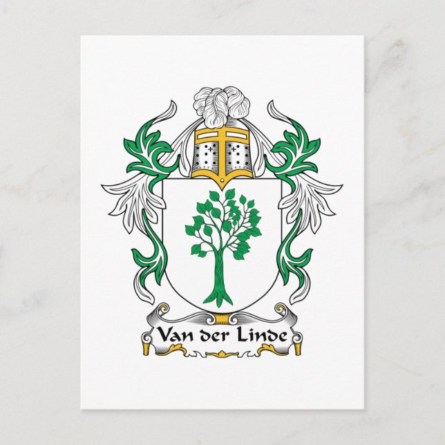 Van der Linde Family Crest Vykort (Framsida)