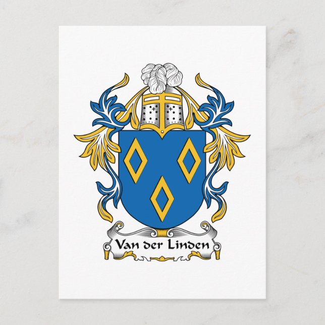 Van der Linden Family Crest Vykort (Framsida)