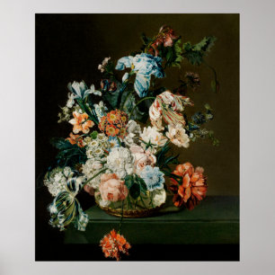 Van der Mijn's still Life with Flowers Poster