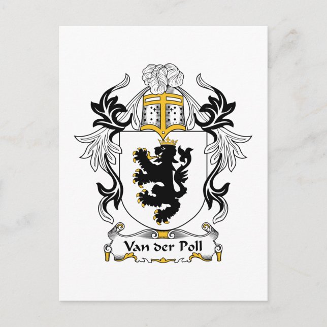 Van der Poll Family Crest Vykort (Framsida)
