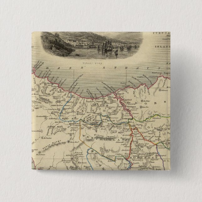 Van Diemens ö eller Tasmania Knapp (Framsida)