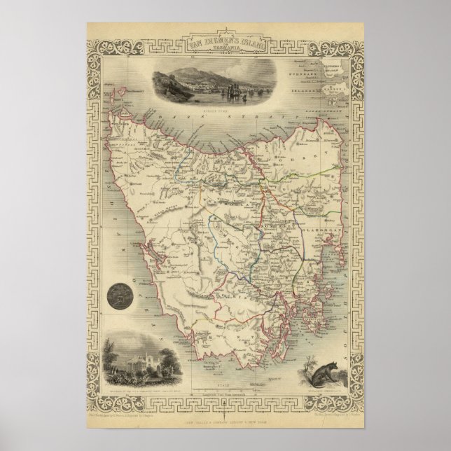 Van Diemens ö eller Tasmania Poster (Framsidan)
