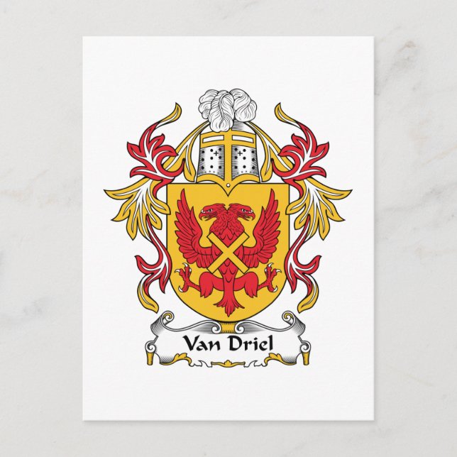 Van Driel Family Crest Vykort (Framsida)