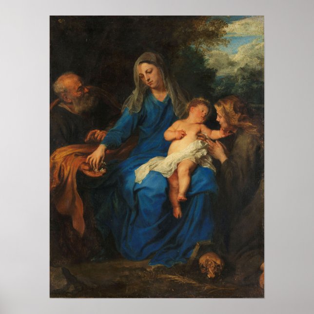 Van Dyck - Den heliga familjen med Maria Magdalena Poster (Framsidan)