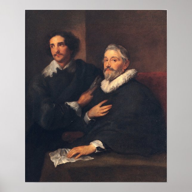 Van Dyck - Porträtt av gravör Pieter De Jo… Poster (Framsidan)
