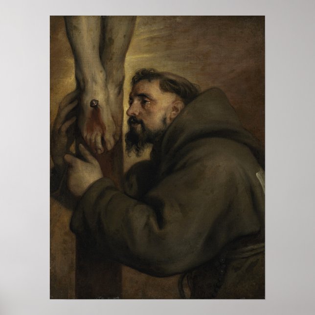 Van Dyck - Saint Francis of Assisi vid foten av.. Poster (Framsidan)