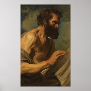 Van Dyck - Studie av en vildad man med Händer Rais Poster
