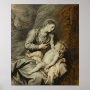 Van Dyck - vila på flygningen till Egyptenen Poster