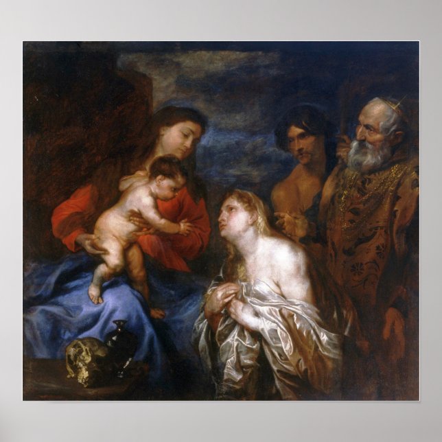 Van Dyck - Virgin, Child with Repending Sinners Poster (Framsidan)