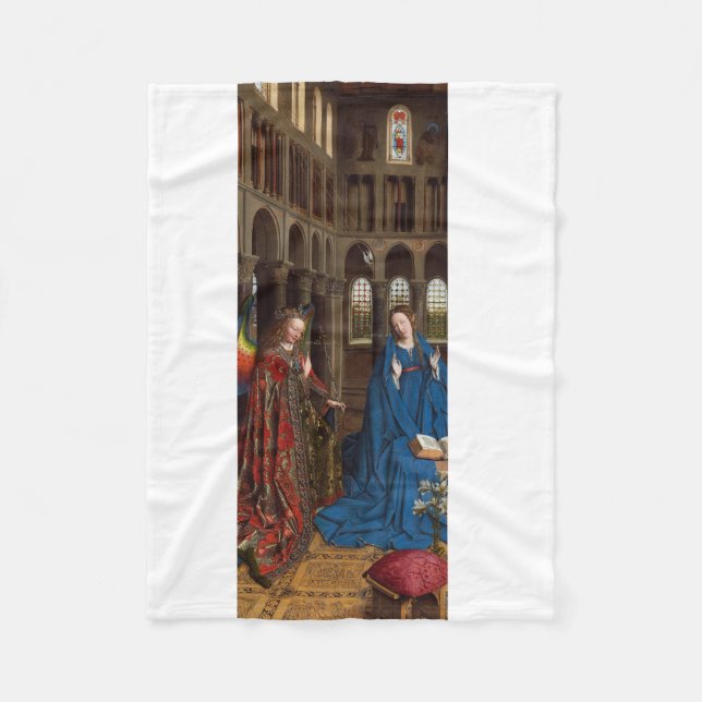 Van Eycks Bebådelse Premium Katedral Ljus Fleecefilt (Framsidan)