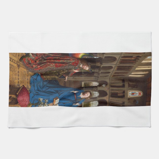 Van Eycks Bebådelse Premium Katedral Ljus Kökshandduk (Horisontell)