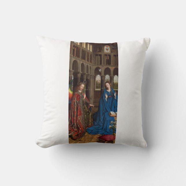 Van Eycks Bebådelse Premium Katedral Ljus Kudde (Framsida)