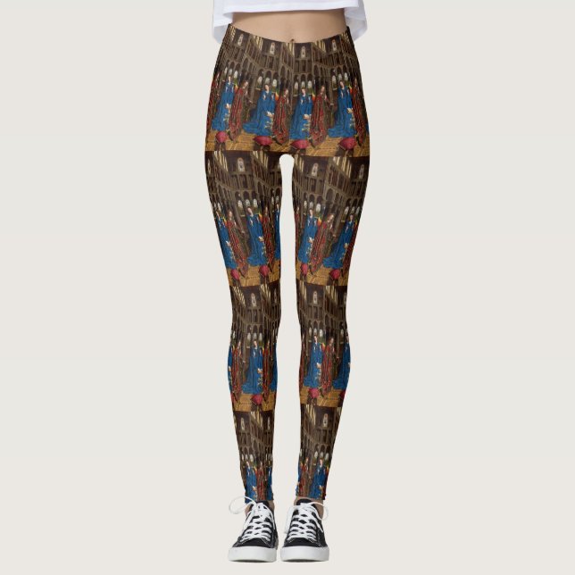 Van Eycks Bebådelse Premium Katedral Ljus Leggings (Framsida)