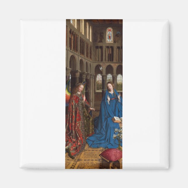 Van Eycks Bebådelse Premium Katedral Ljus Magnet (Framsidan)