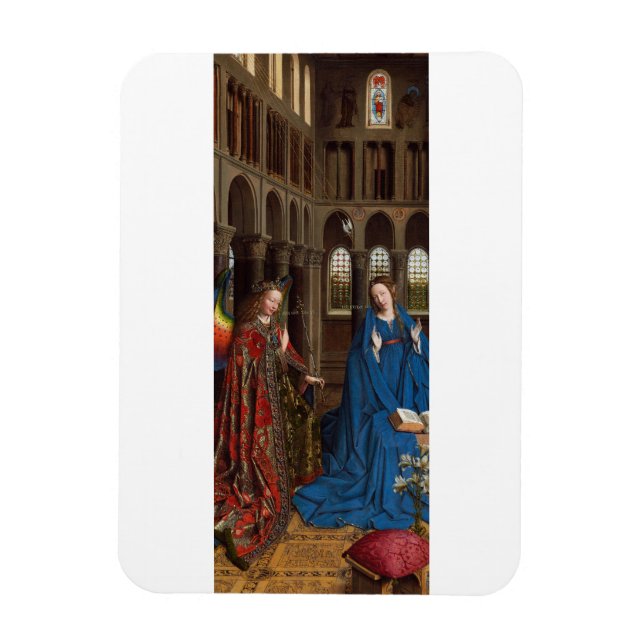 Van Eycks Bebådelse Premium Katedral Ljus Magnet (Vertikal)