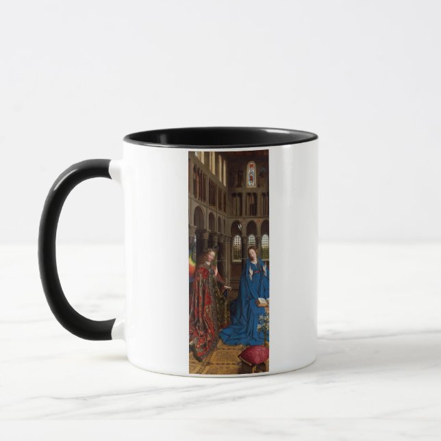 Van Eycks Bebådelse Premium Katedral Ljus Mugg (Vänster)