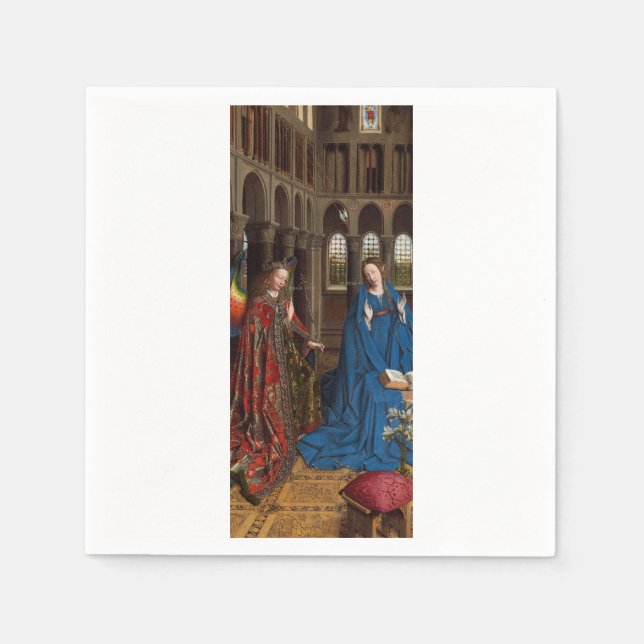 Van Eycks Bebådelse Premium Katedral Ljus Pappersservett (Framsidan)