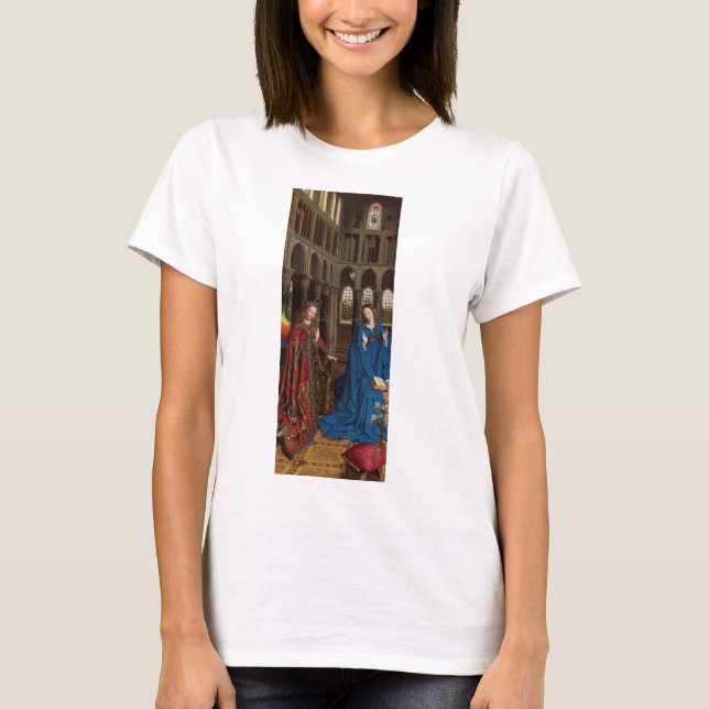 Van Eycks Bebådelse Premium Katedral Ljus T Shirt (Framsida)