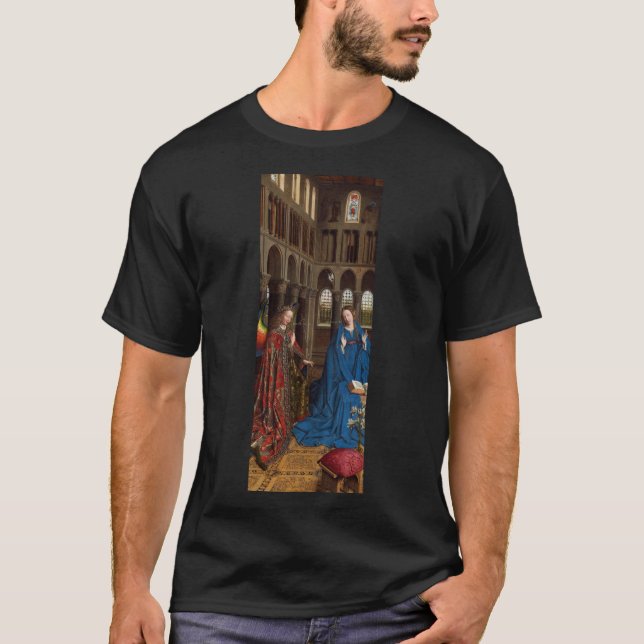 Van Eycks Bebådelse Premium Katedral Ljus T Shirt (Framsida)