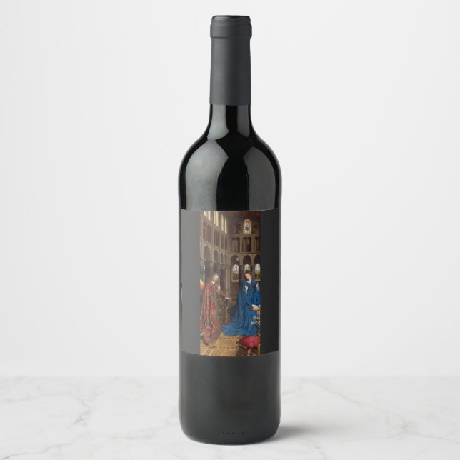 Van Eycks Bebådelse Premium Katedral Ljus Vinflaska Etikett (Framsida)