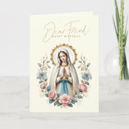 VÄN Födelsedag Blommig Religiös Tack Kort