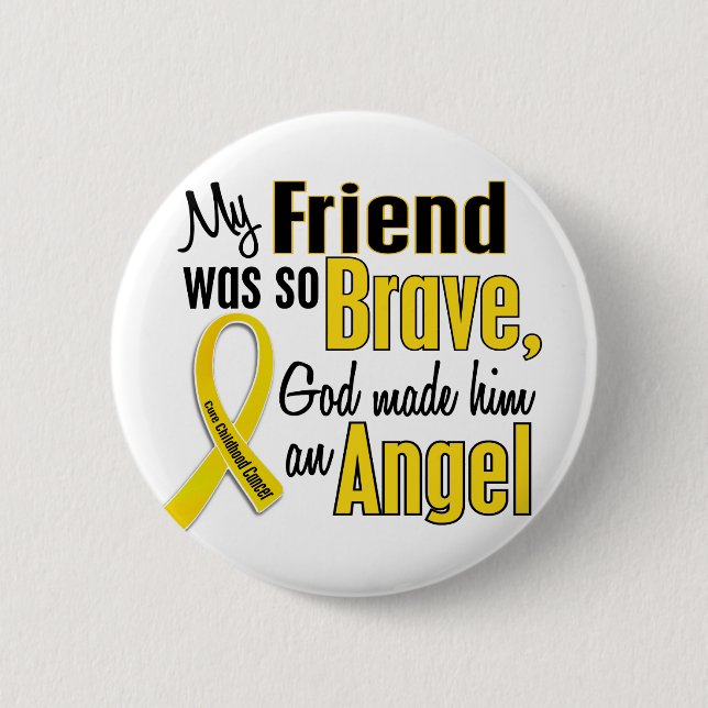 Vän för barndomcancerÄNGEL 1 (manlign) Knapp (Framsida)